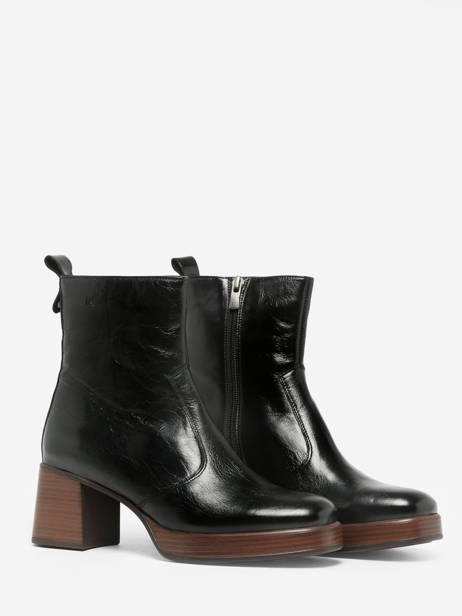 Bottines à Talon Cristel En Cuir Dorking Noir women D9157 vue secondaire 3