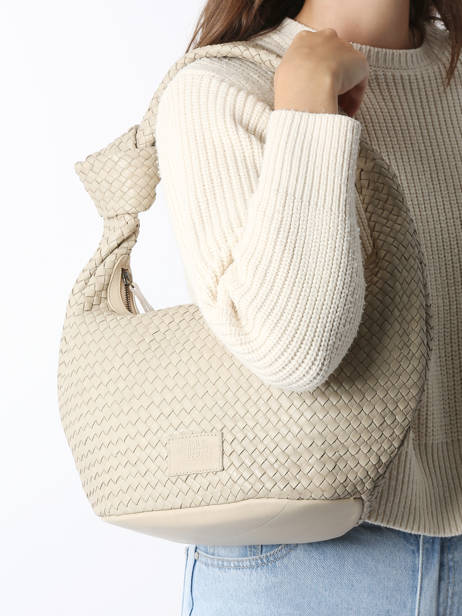 Sac Porté épaule Parma Cuir Basilic pepper Beige parma BPAR01 vue secondaire 1