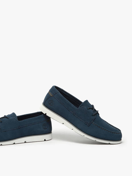 Mocassins Grafton Bay Lace Up En Cuir Timberland Bleu men 42X7EP31 vue secondaire 3