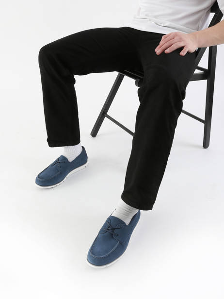 Mocassins Grafton Bay Lace Up En Cuir Timberland Bleu men 42X7EP31 vue secondaire 1