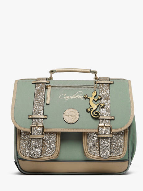 Cartable Enfant 2 Compartiments Cameleon Vert vintage fantasy CA35