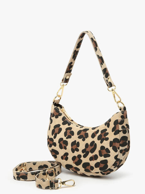 Sac Porté épaule Velvet Leopardo Cuir Milano Beige velvet leopardo VL25064 vue secondaire 1