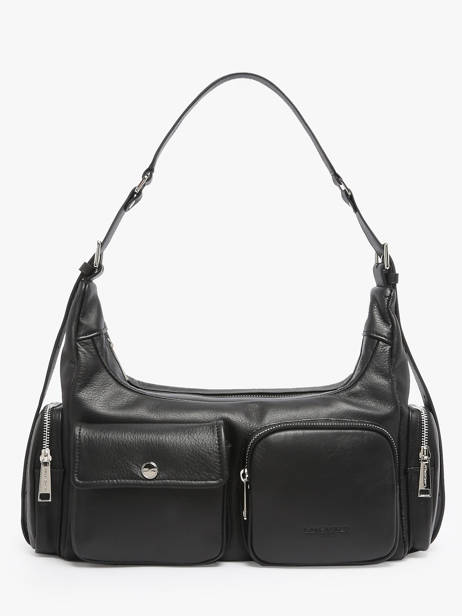 Sac Porté épaule Soft Caramella Cuir Lancaster Noir soft caramella 7