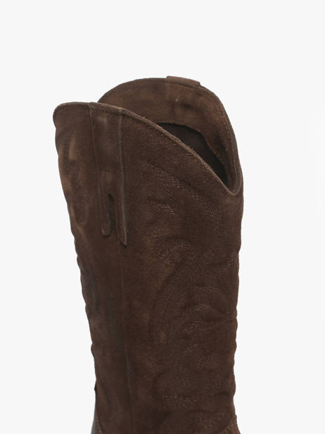 Santiags En Croûte De Cuir Avec Surpiqûres The icona Marron women TX160 vue secondaire 3