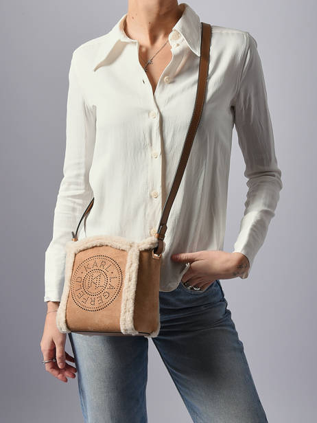 Sac Bandoulière K Circle Shearling Cuir Karl lagerfeld Marron k circle A4W30068 vue secondaire 1