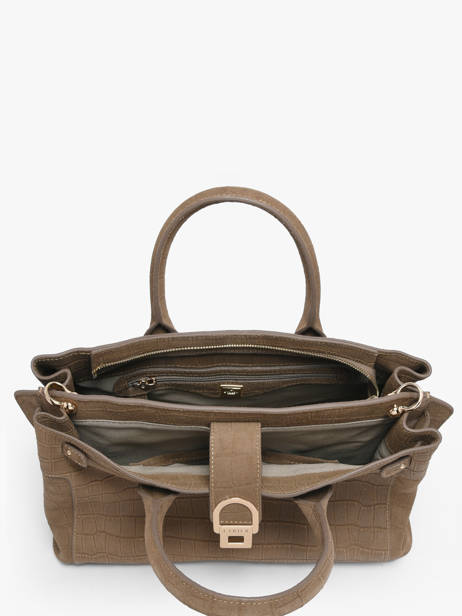 Sac Porté Main M Equestre Croco Cuir Etrier Marron equestre croco EEQC142M vue secondaire 3