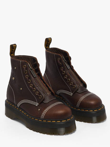 Boots Sinclair Flower En Cuir Dr martens Marron women 42818200 vue secondaire 1