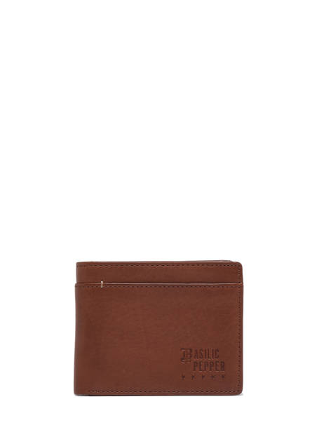 Portefeuille Porte Monnaie Traveler  Cuir Basilic pepper Marron traveler BTRA92